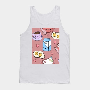 Kawaii Breakfast- Dusky Pink Tank Top